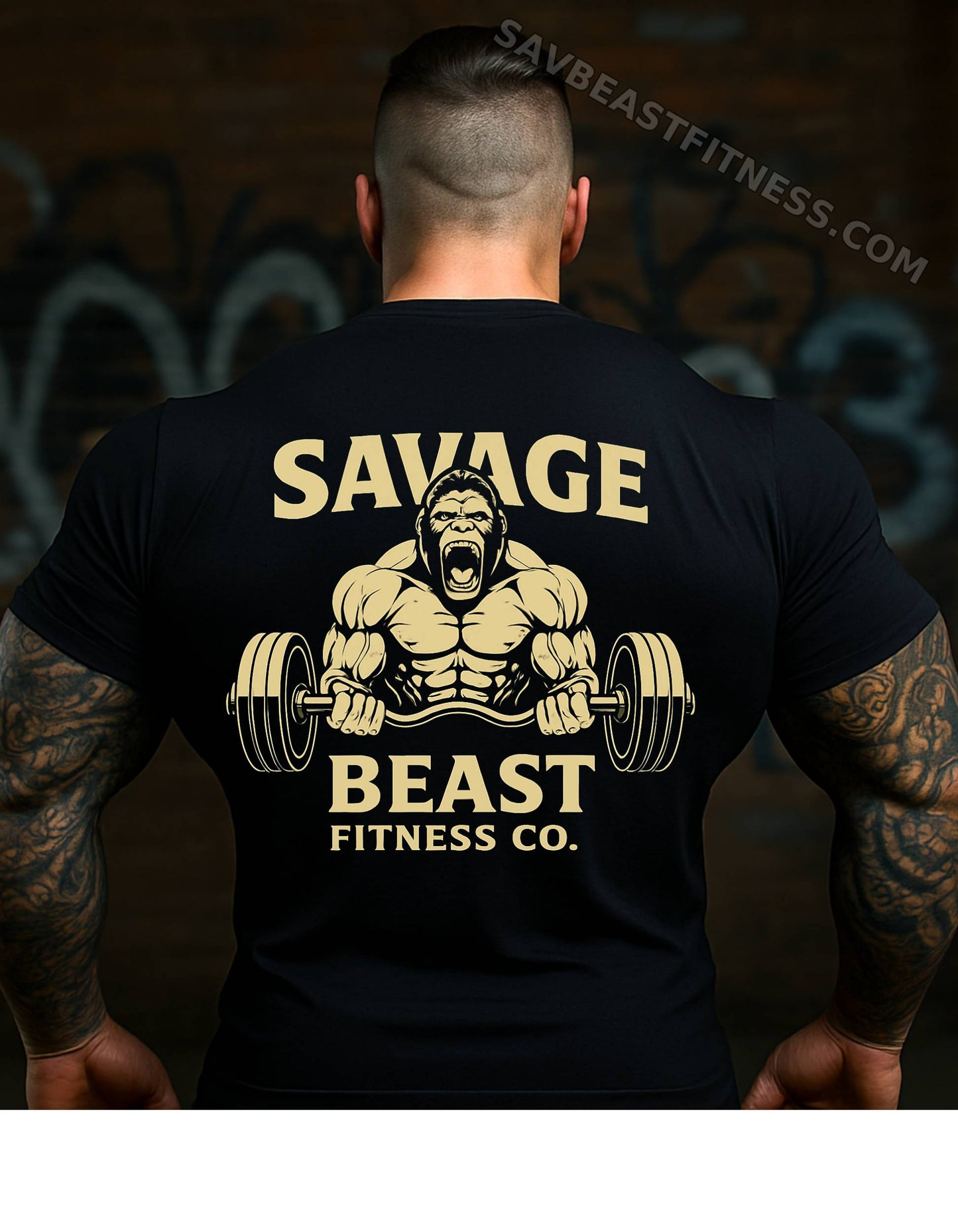 (Limited stock) Savage Beast Fitness Co. – OG. “Gorilla Grit” Tee (Front & Back Print) First Drop get them while they last