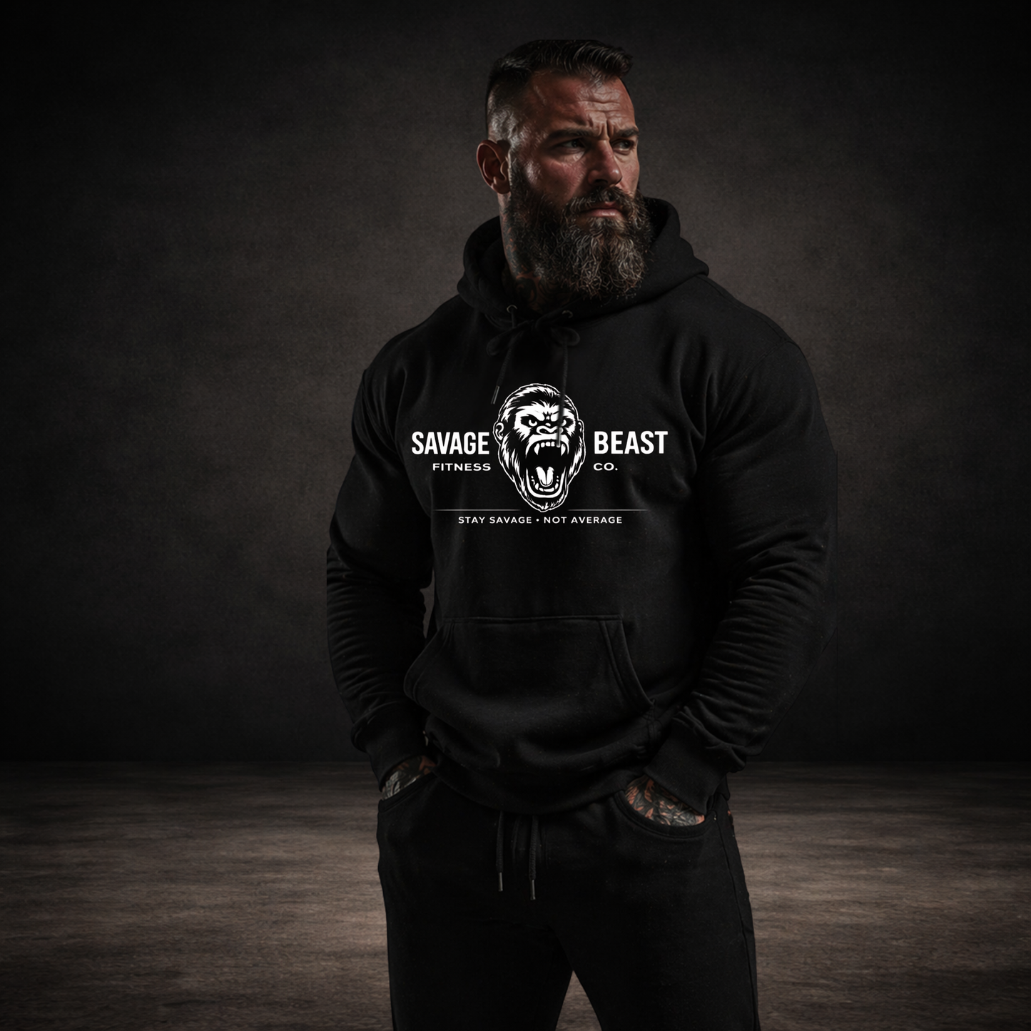Men’s Gym Hoodie – Athletic Fit Workout Hoodie | Savage Beast (Memorial Day Sale)