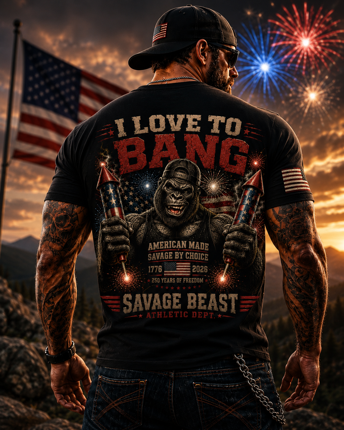 250 Years of Freedom-Wild & Free Edition – I Love To Bang Patriotic T-Shirt