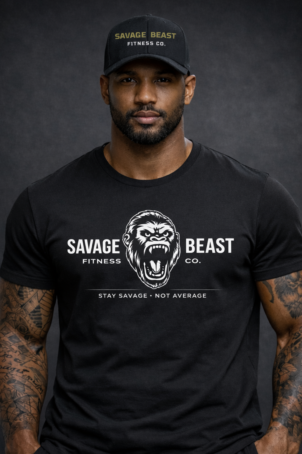 Men’s Gym T-Shirt – Savage Beast War Tee | Athletic Fit Workout Shirt (Memorial Day Sale)