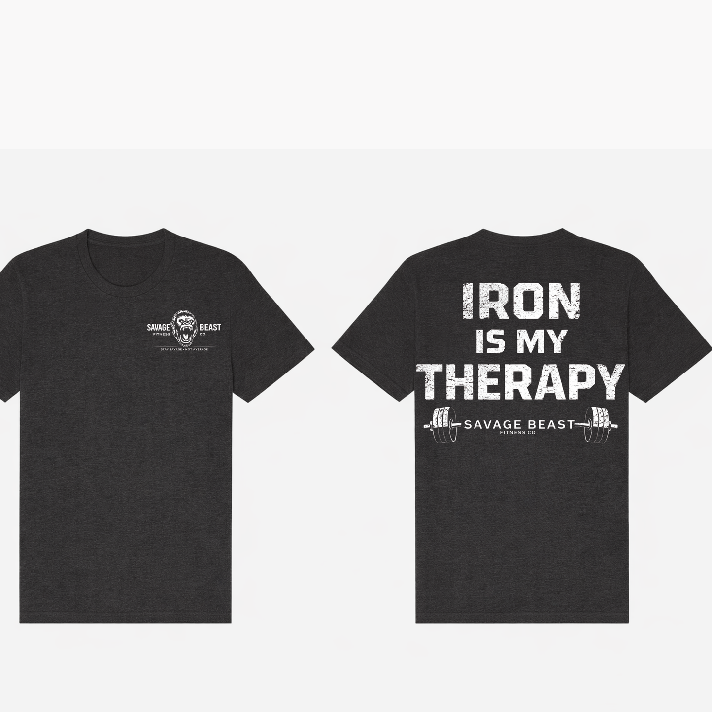 Men’s Gym T-Shirt – “Iron Is My Therapy” Workout Tee | Athletic Fit