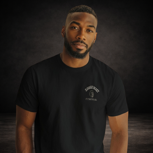 Men’s Gym T-Shirt | Blackout Workout Tee – Midnight Edition | Savage Beast (Memorial Day Sale)