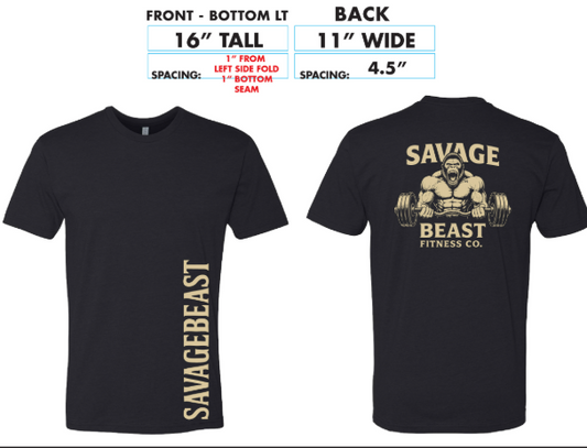 Savage Beast Fitness Co. – “Gorilla Grit” Tee (Front & Back Print) First Drop get them while they last