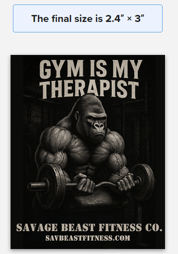 New drop, 🦍 GYM IS MY THERAPIST – Savage Beast Fitness Co. Sticker