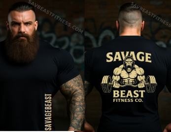 (Limited stock) Savage Beast Fitness Co. – OG. “Gorilla Grit” Tee (Front & Back Print) First Drop get them while they last