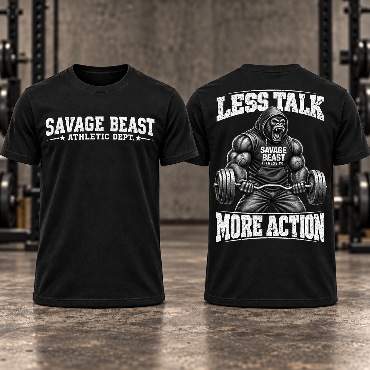 Less Talk More Action Gorilla T-Shirt