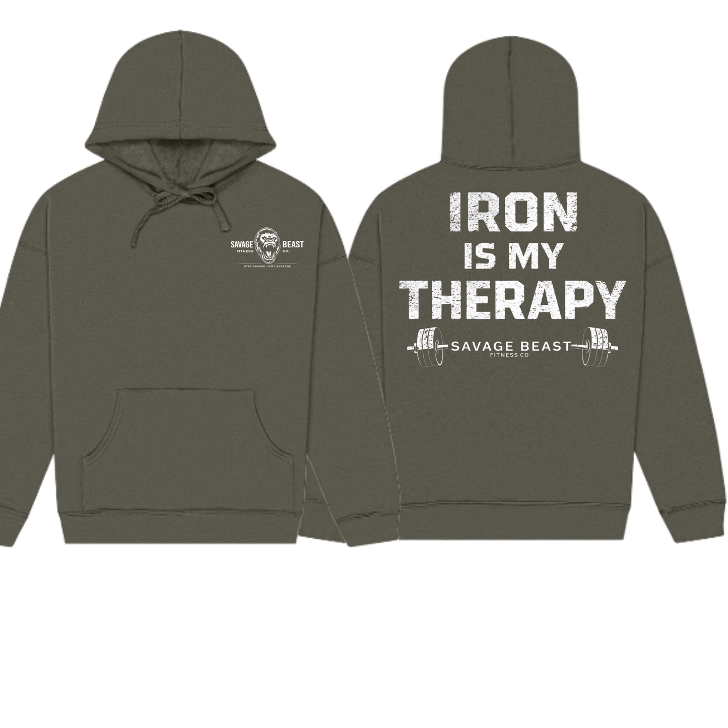 Savage Beast Hoodie (Iron Is My Therapy) (Memorial Day Sale)