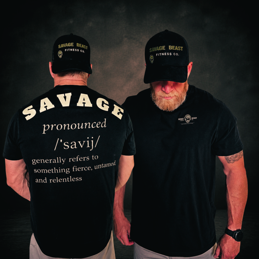 Savage Definition Graphic T-Shirt – Men’s Gym Streetwear “Savage /ˈsavij/” Back Print Tee (Memorial Day Sale)
