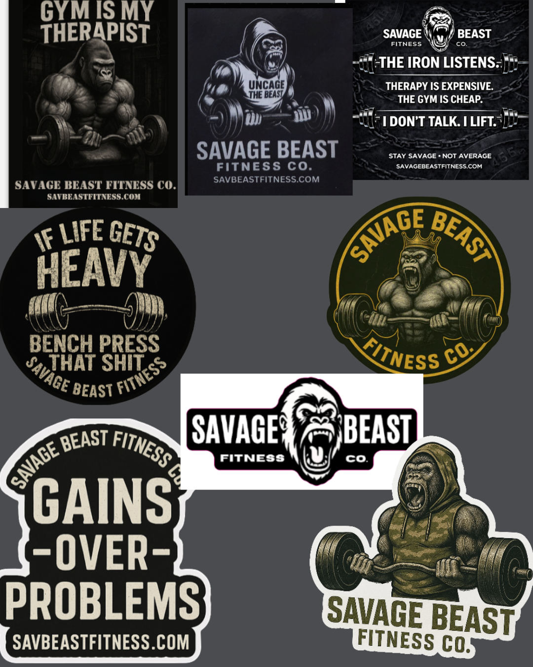 Gym Stickers Pack | Motivational Fitness Stickers – Savage Beast